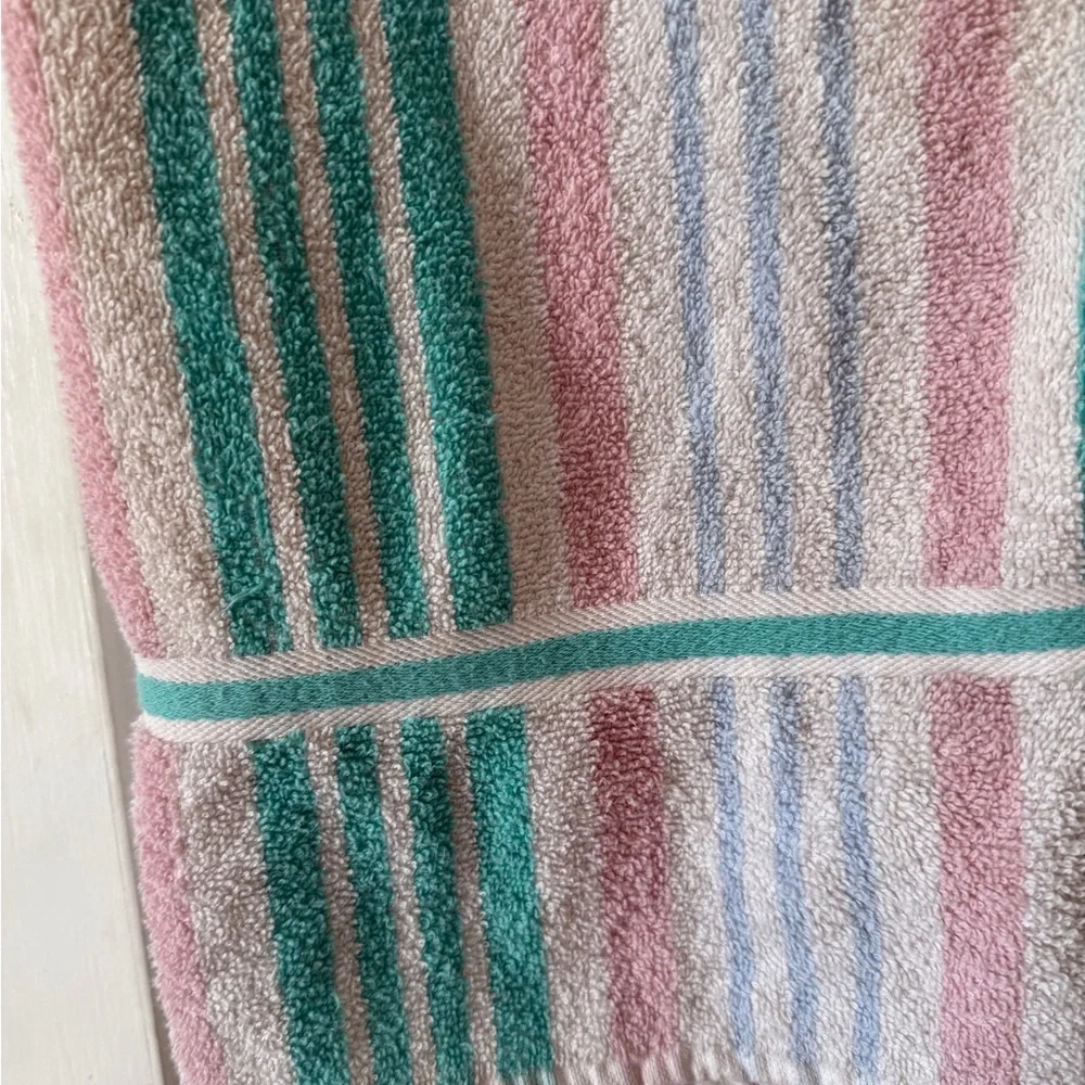 Vintage pink and green towel